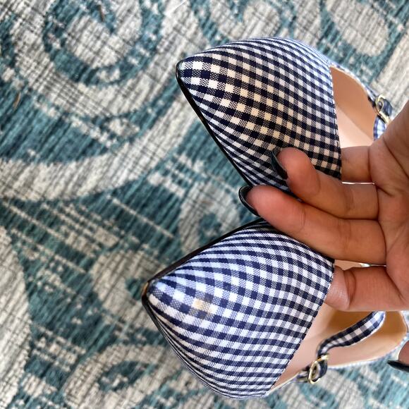 J.Crew Women's Ballet Flats Mary Jane Strap White Navy Blue - Picture 8 of 8